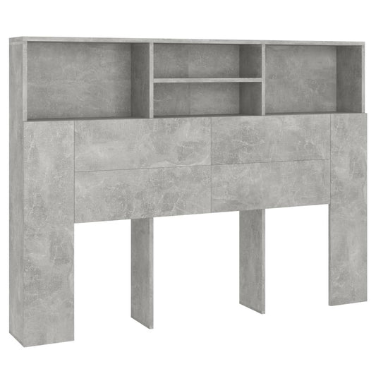 Headboard Cabinet Concrete Grey 140x19x103,5 cm