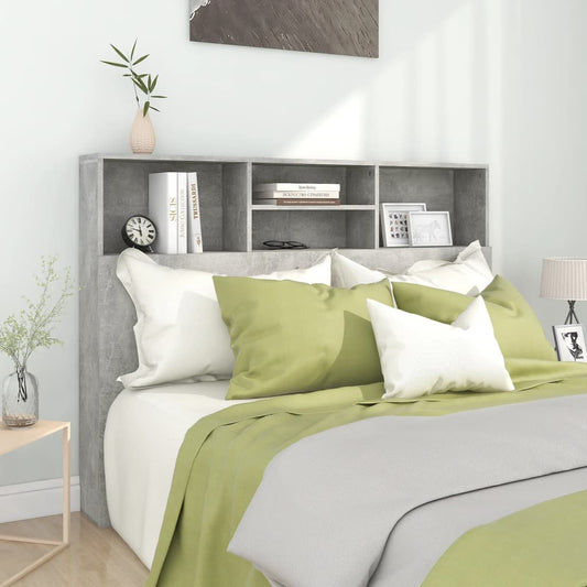 Headboard Cabinet Concrete Grey 140x19x103,5 cm