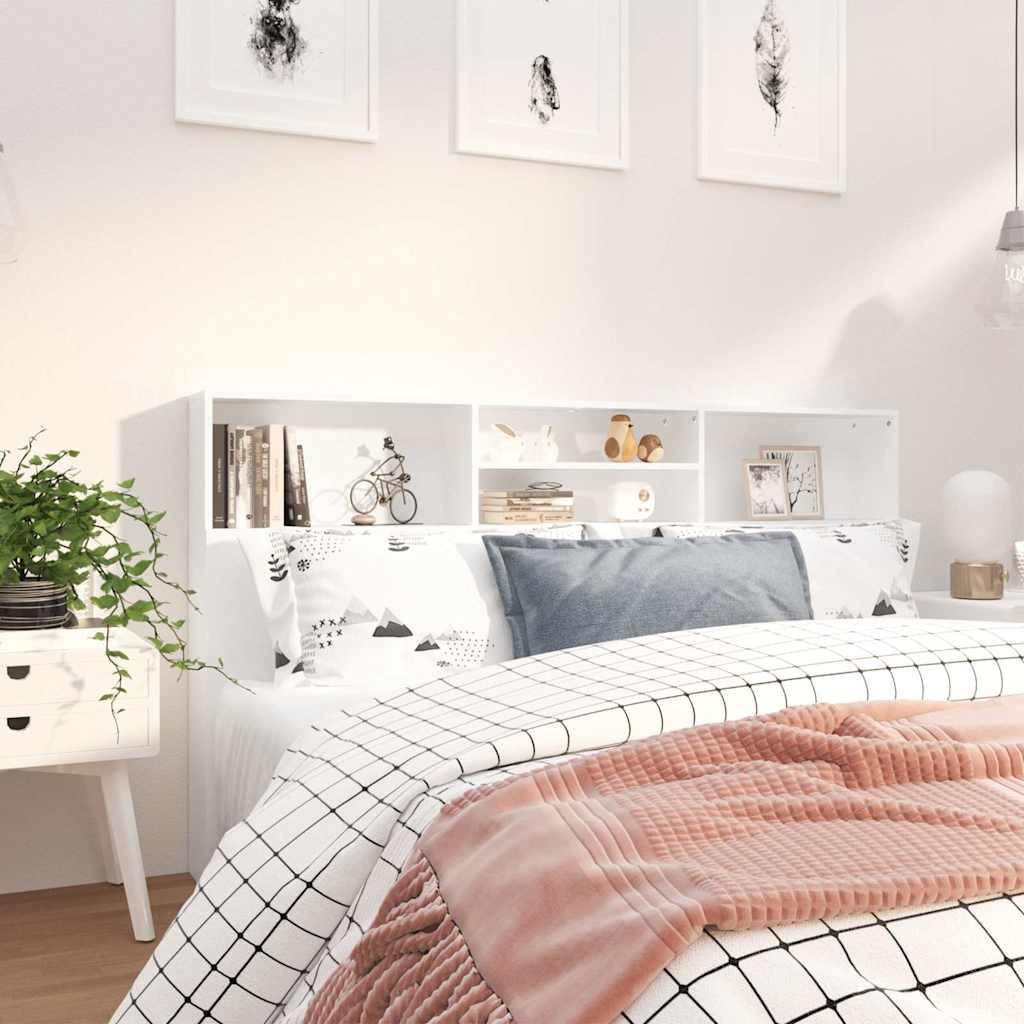 811880 vidaXL Headboard Cabinet White 180x19x103,5 cm