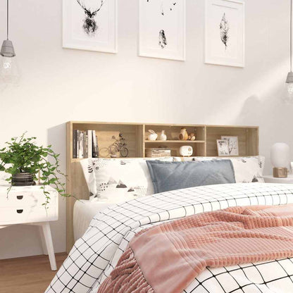 Headboard Cabinet Sonoma Oak 180x19x103,5 cm Engineered Wood