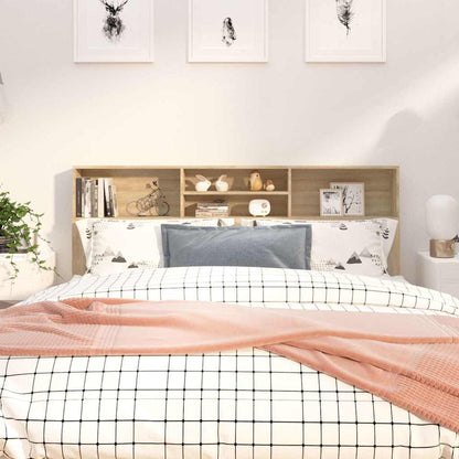 Headboard Cabinet Sonoma Oak 180x19x103,5 cm Engineered Wood