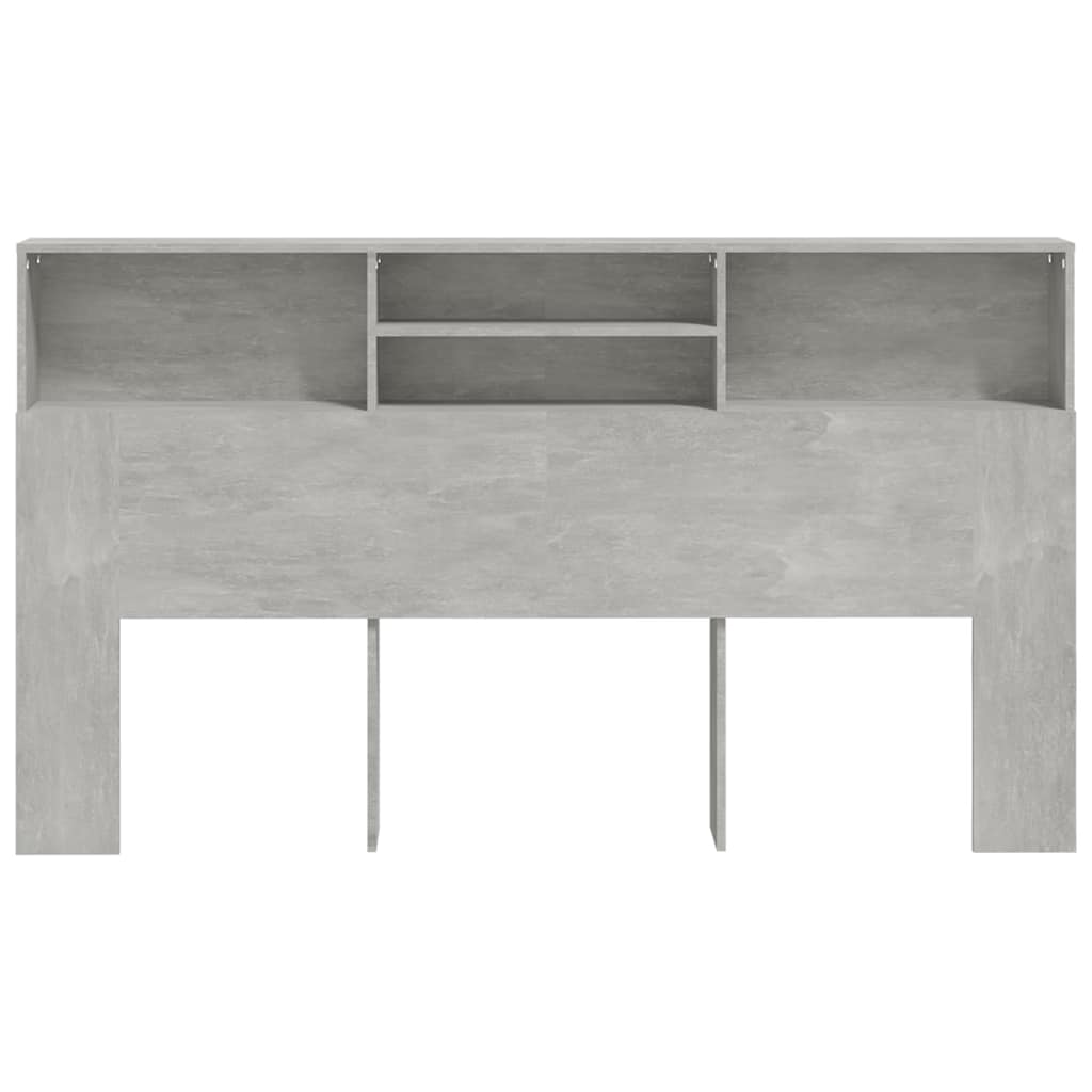 811884 vidaXL Headboard Cabinet Concrete Grey 180x19x103,5 cm