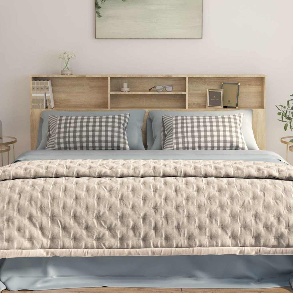 Headboard Cabinet Sonoma Oak 200x19x103,5 cm Engineered Wood