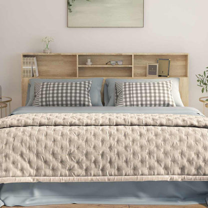Headboard Cabinet Sonoma Oak 200x19x103,5 cm Engineered Wood