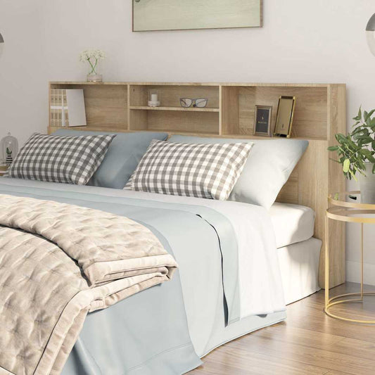 Headboard Cabinet Sonoma Oak 200x19x103,5 cm Engineered Wood