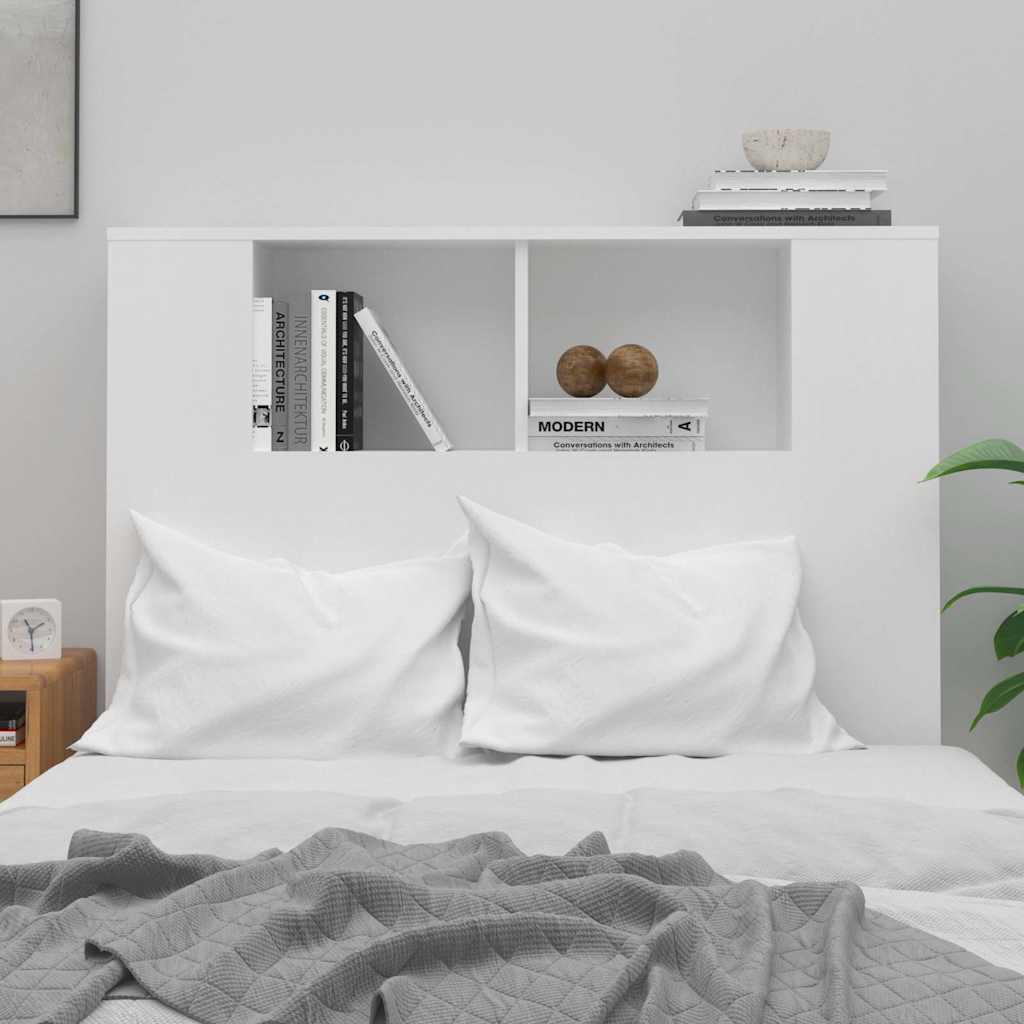 811907 vidaXL Headboard Cabinet White 100x18,5x102,5 cm