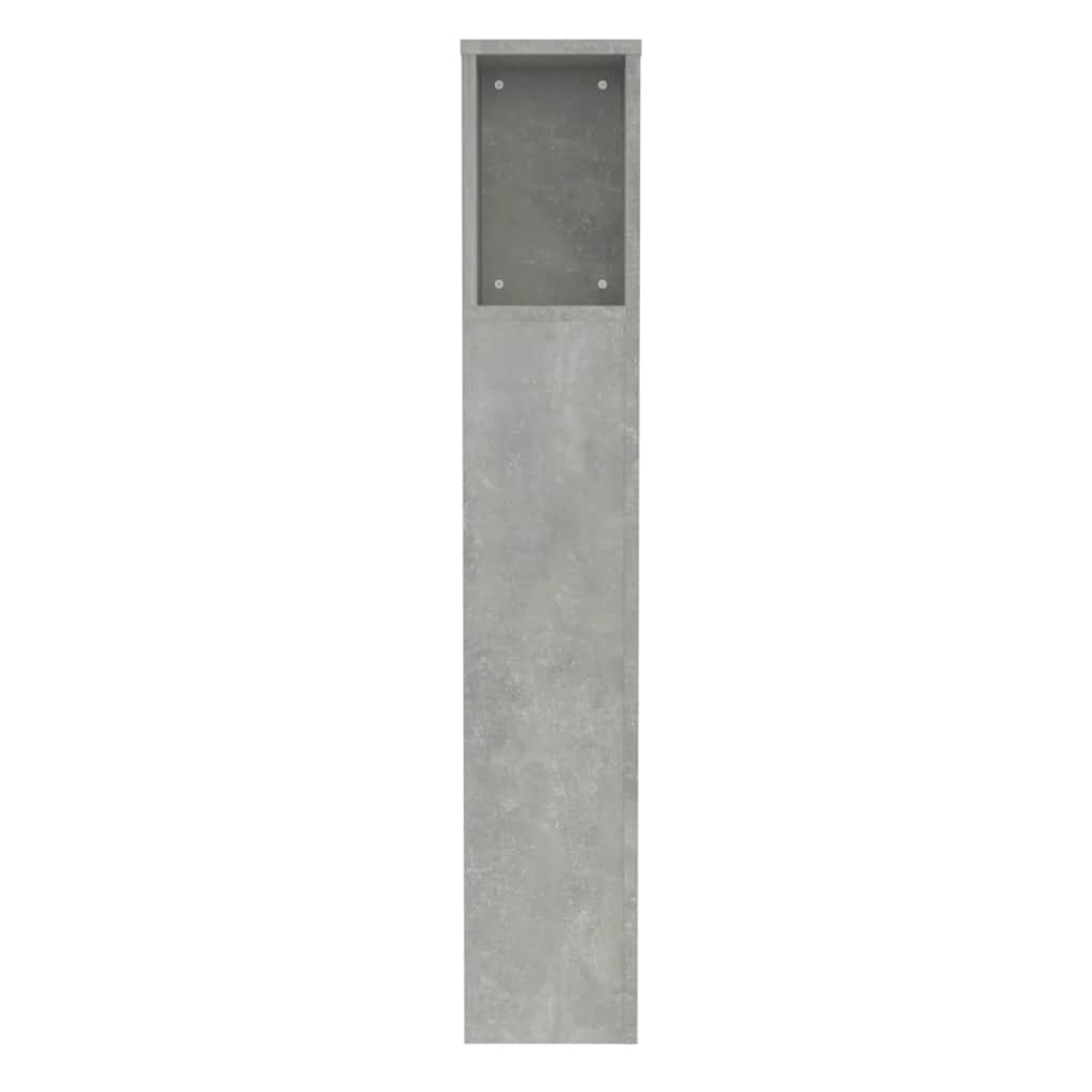 Headboard Cabinet | Concrete grey | Engineered wood | Medium