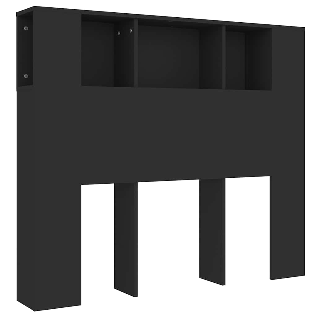 Headboard Cabinet Black 120x18,5x102,5 cm