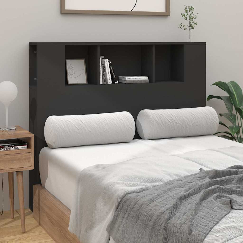 Headboard Cabinet Black 120x18,5x102,5 cm