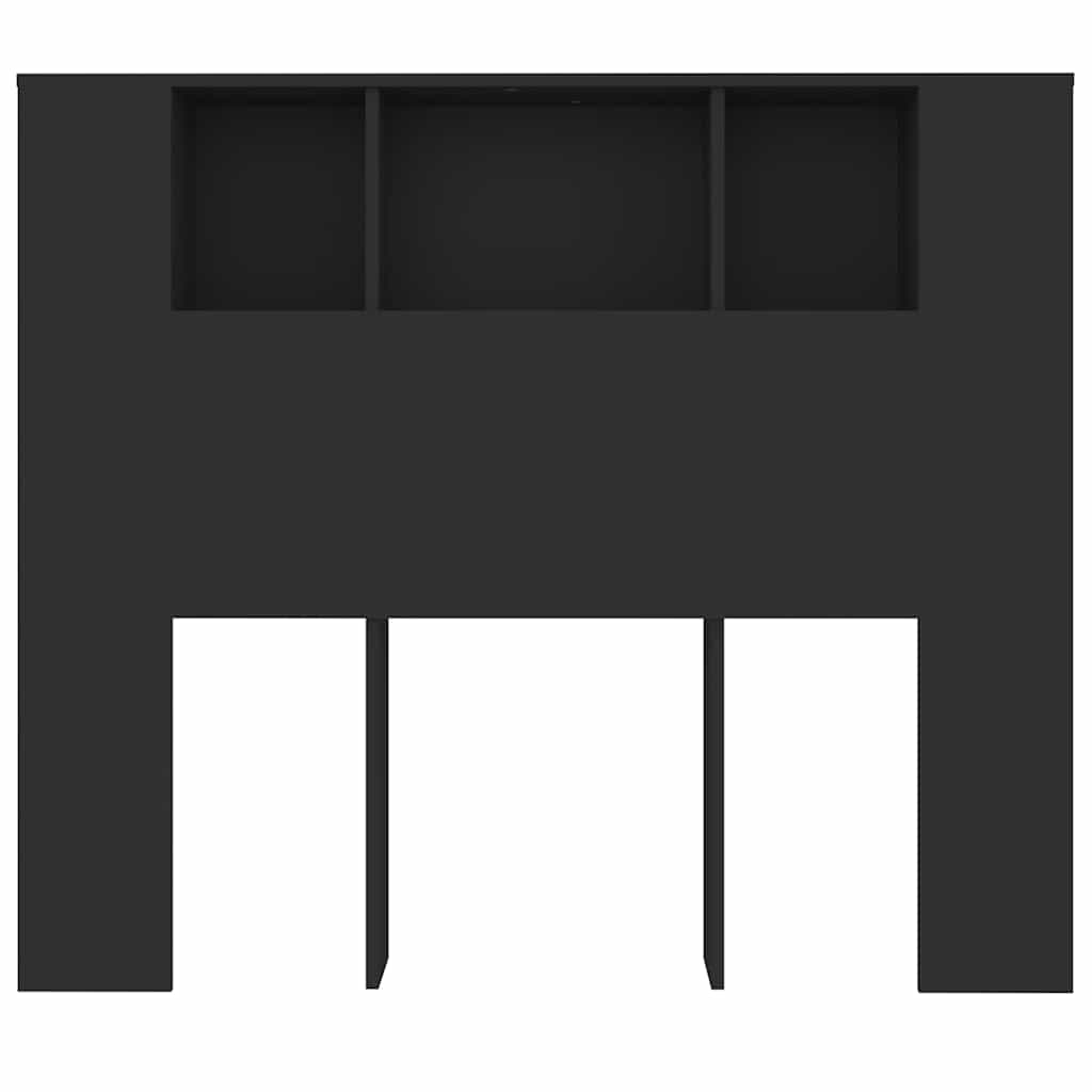 Headboard Cabinet Black 120x18,5x102,5 cm