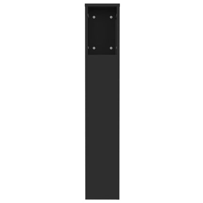 Headboard Cabinet Black 120x18.5x102.5 cm