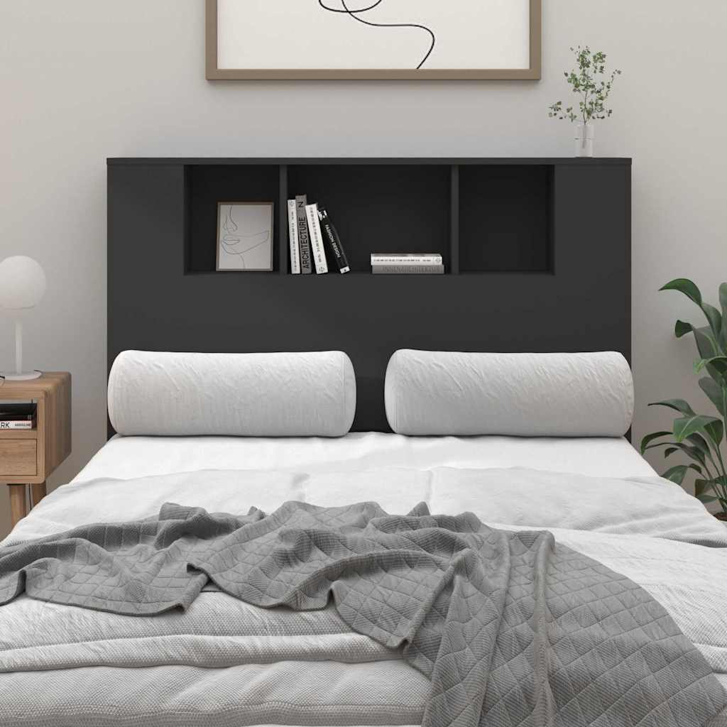 Headboard Cabinet Black 120x18,5x102,5 cm