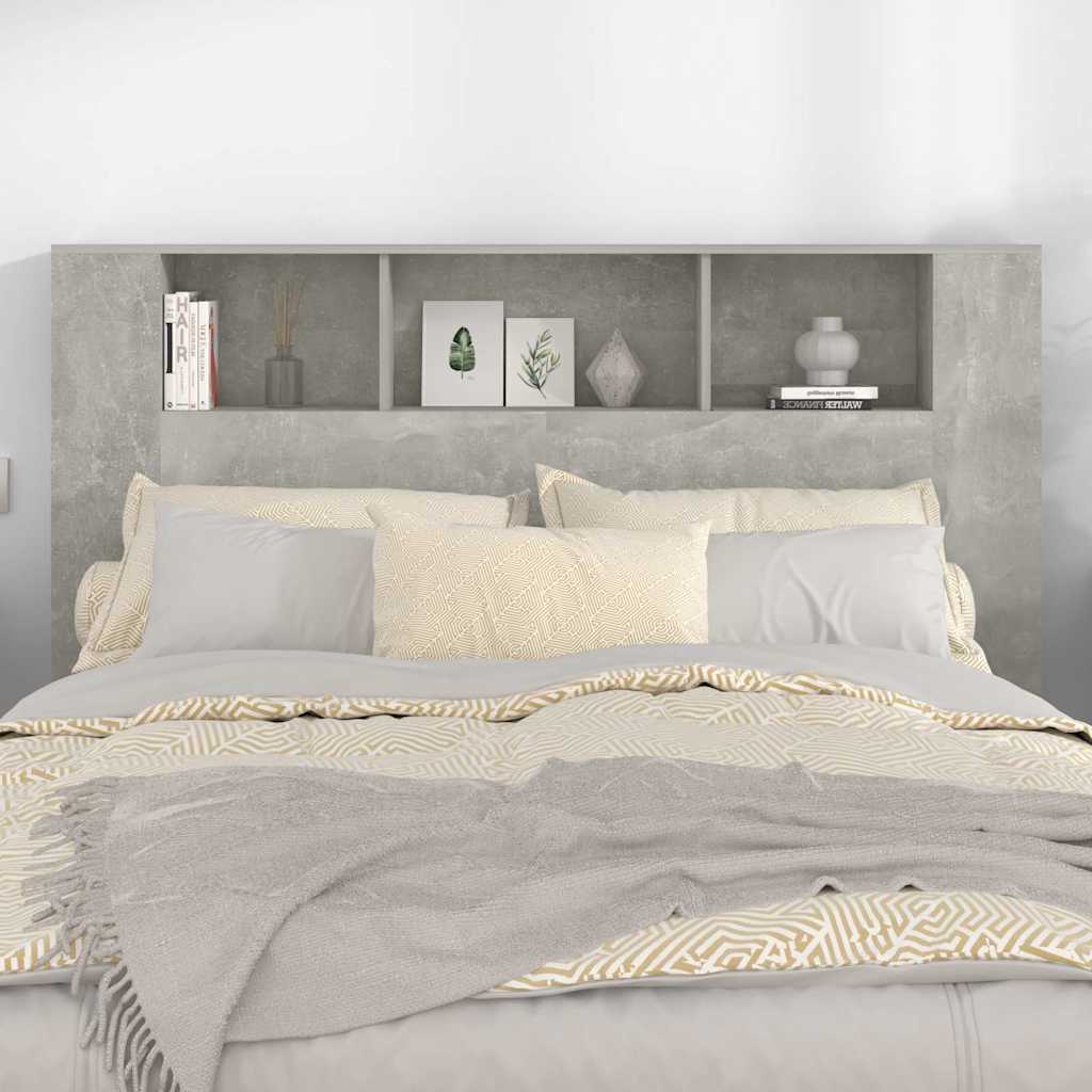 Headboard Cabinet Concrete Grey 160x18,5x104,5 cm