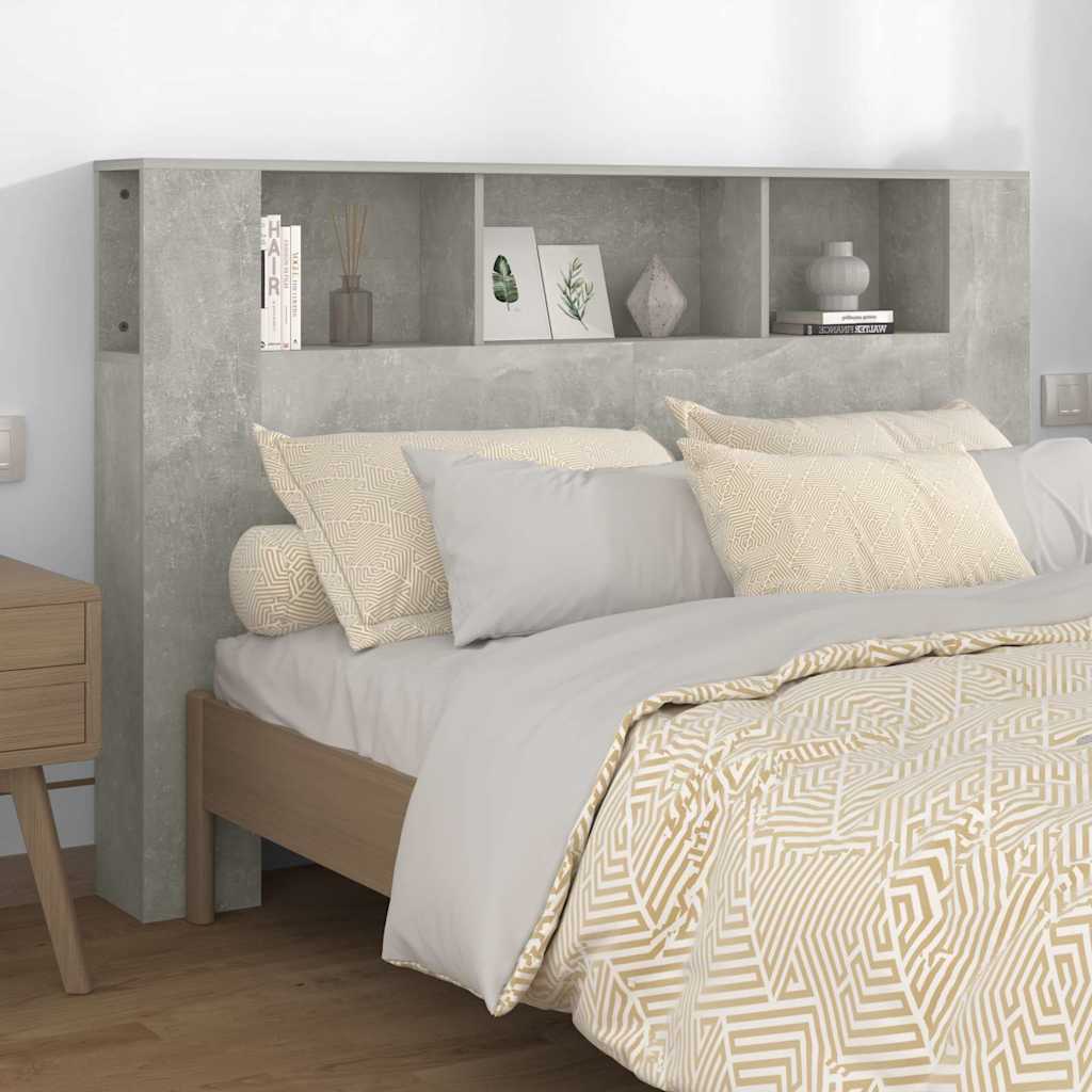 Headboard Cabinet Concrete Grey 160x18,5x104,5 cm