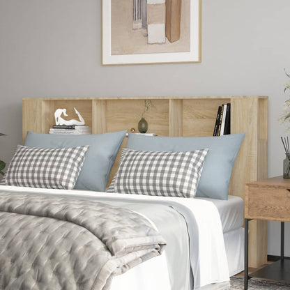 Headboard Cabinet | Sonoma oak | Engineered wood | Full