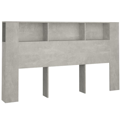 Headboard Cabinet | Concrete Grey | Engineered Wood | Large