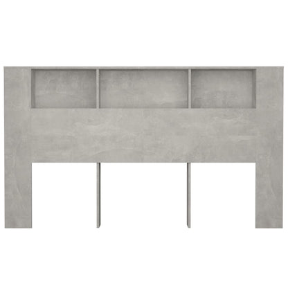 Headboard Cabinet | Concrete Grey | Engineered Wood | Large