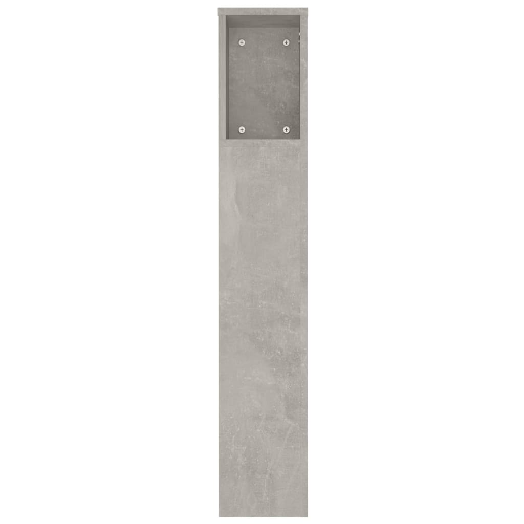 Headboard Cabinet | Concrete Grey | Engineered Wood | Large
