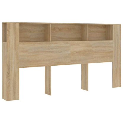 Headboard Cabinet Sonoma Oak 200x18,5x104,5 cm Engineered Wood