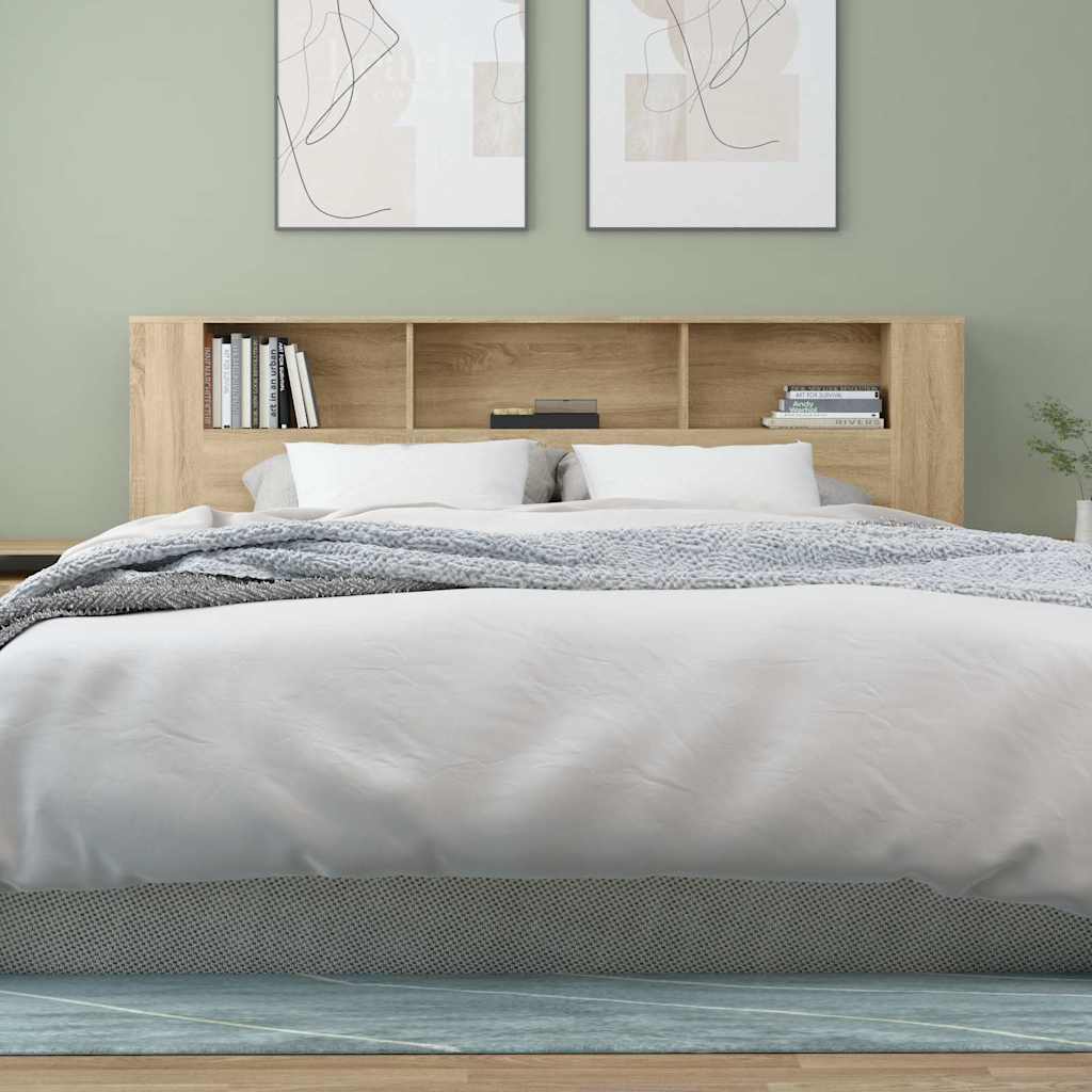 Headboard Cabinet Sonoma Oak 200x18,5x104,5 cm Engineered Wood