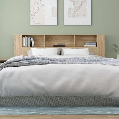 Headboard Cabinet Sonoma Oak 200x18,5x104,5 cm Engineered Wood
