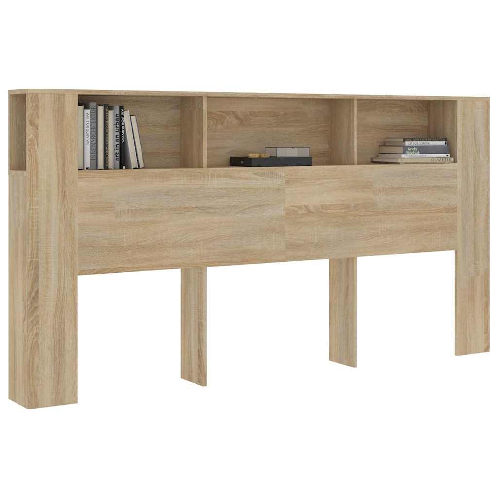 Headboard Cabinet Sonoma Oak 200x18,5x104,5 cm Engineered Wood