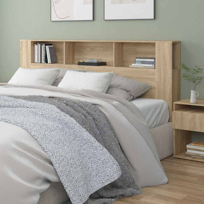 Headboard Cabinet Sonoma Oak 200x18,5x104,5 cm Engineered Wood
