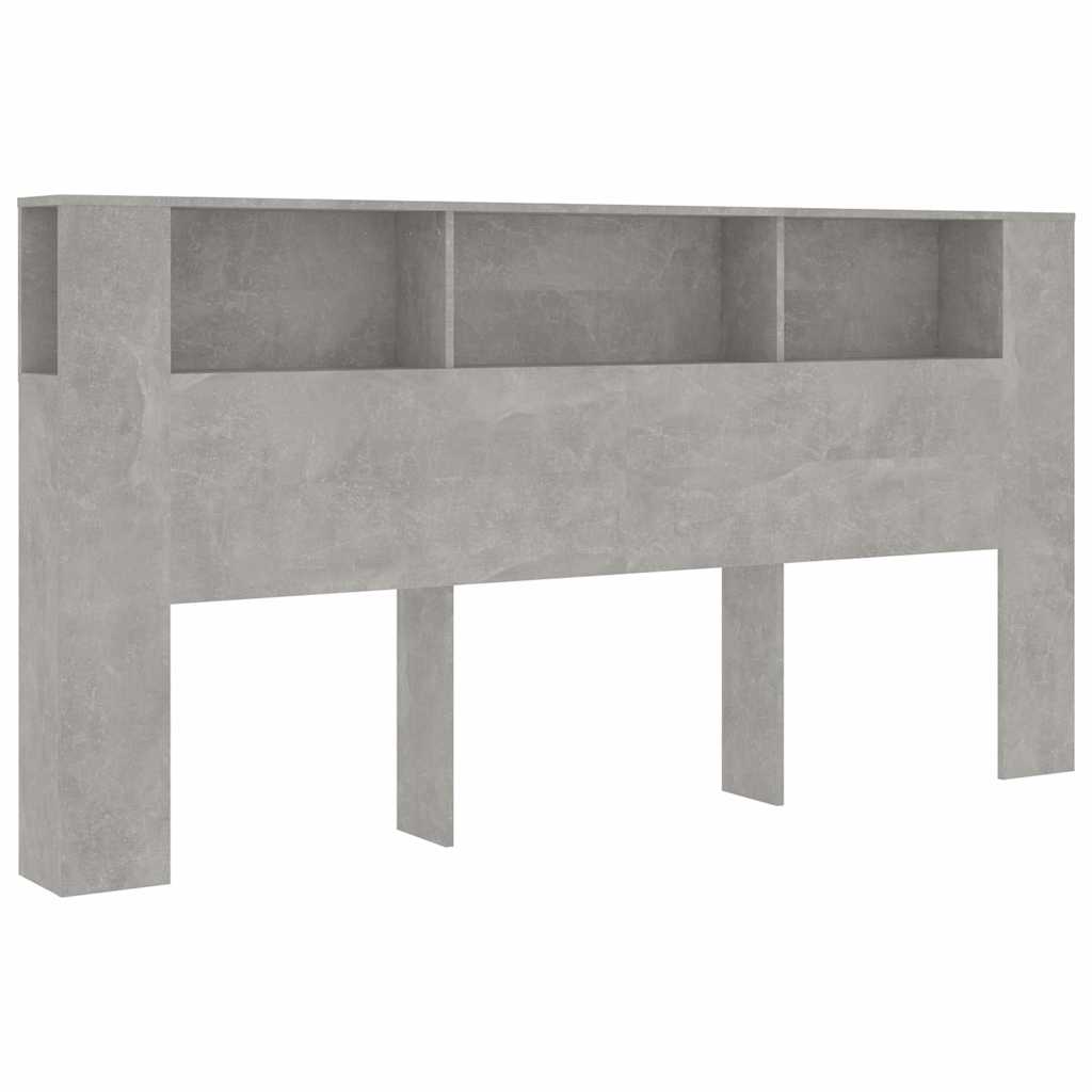 811956 vidaXL Headboard Cabinet Concrete Grey 200x18,5x104,5 cm