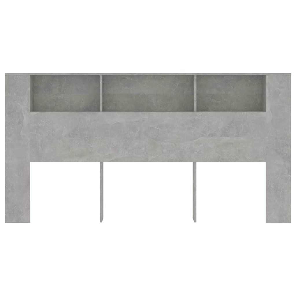 811956 vidaXL Headboard Cabinet Concrete Grey 200x18,5x104,5 cm
