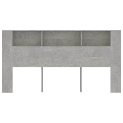 811956 vidaXL Headboard Cabinet Concrete Grey 200x18,5x104,5 cm