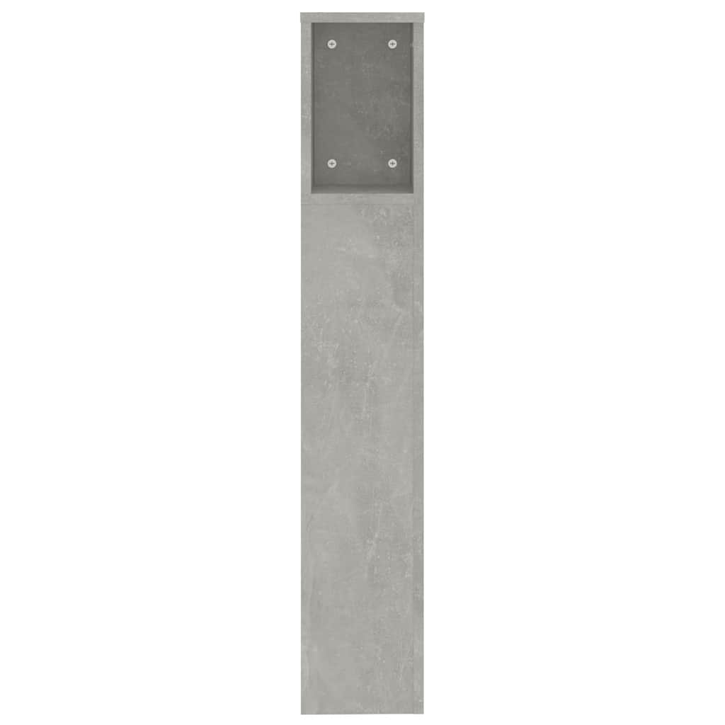 811956 vidaXL Headboard Cabinet Concrete Grey 200x18,5x104,5 cm