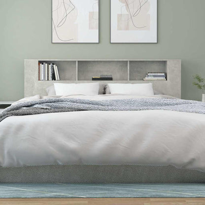 811956 vidaXL Headboard Cabinet Concrete Grey 200x18,5x104,5 cm