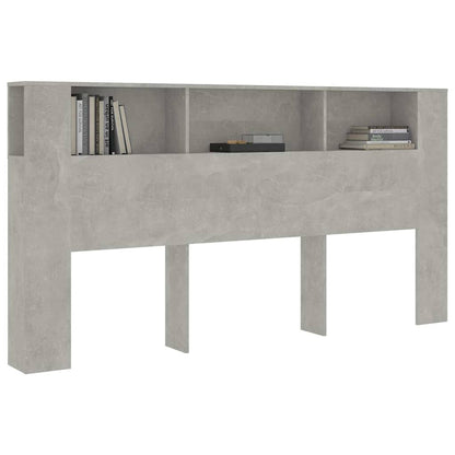 811956 vidaXL Headboard Cabinet Concrete Grey 200x18,5x104,5 cm