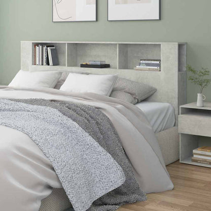 811956 vidaXL Headboard Cabinet Concrete Grey 200x18,5x104,5 cm