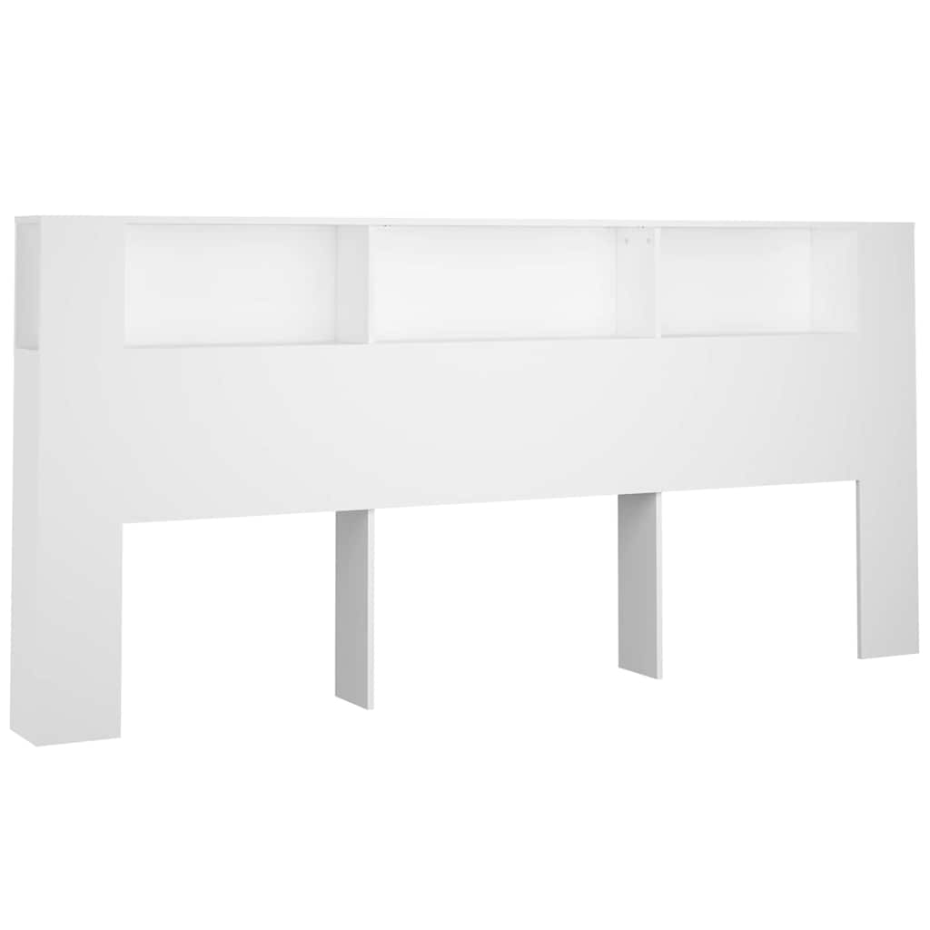 811961 vidaXL Headboard Cabinet White 220x18,5x104,5 cm