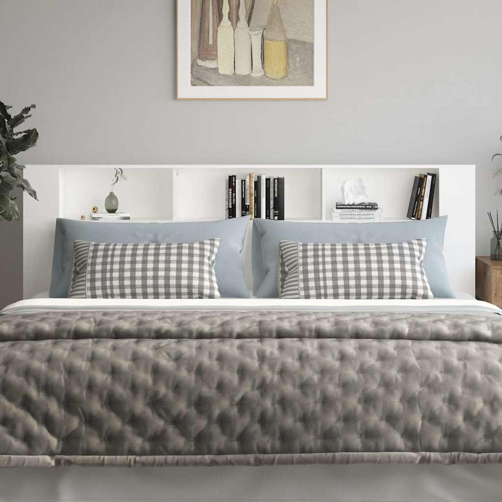 811961 vidaXL Headboard Cabinet White 220x18,5x104,5 cm