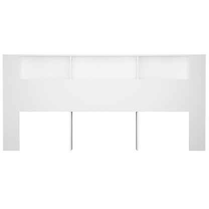 Headboard Cabinet White 220x18.5x104.5 cm