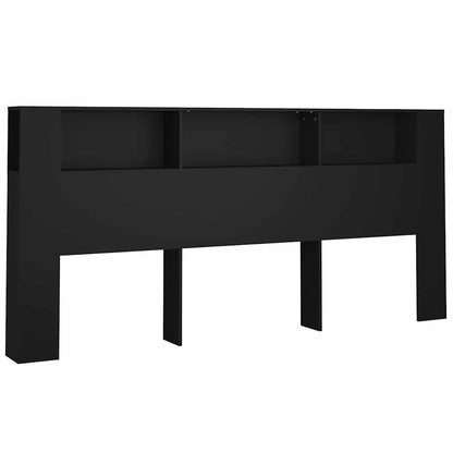 Headboard Cabinet Black 220x18,5x104,5 cm