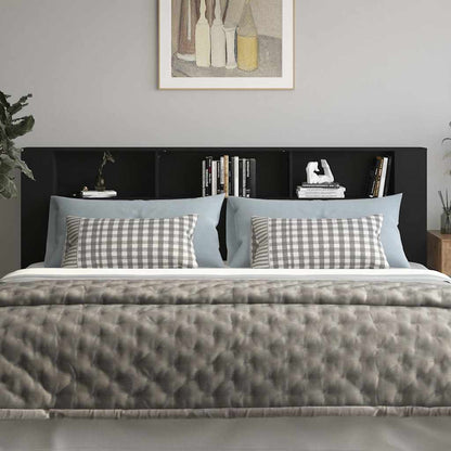 Headboard Cabinet Black 220x18,5x104,5 cm