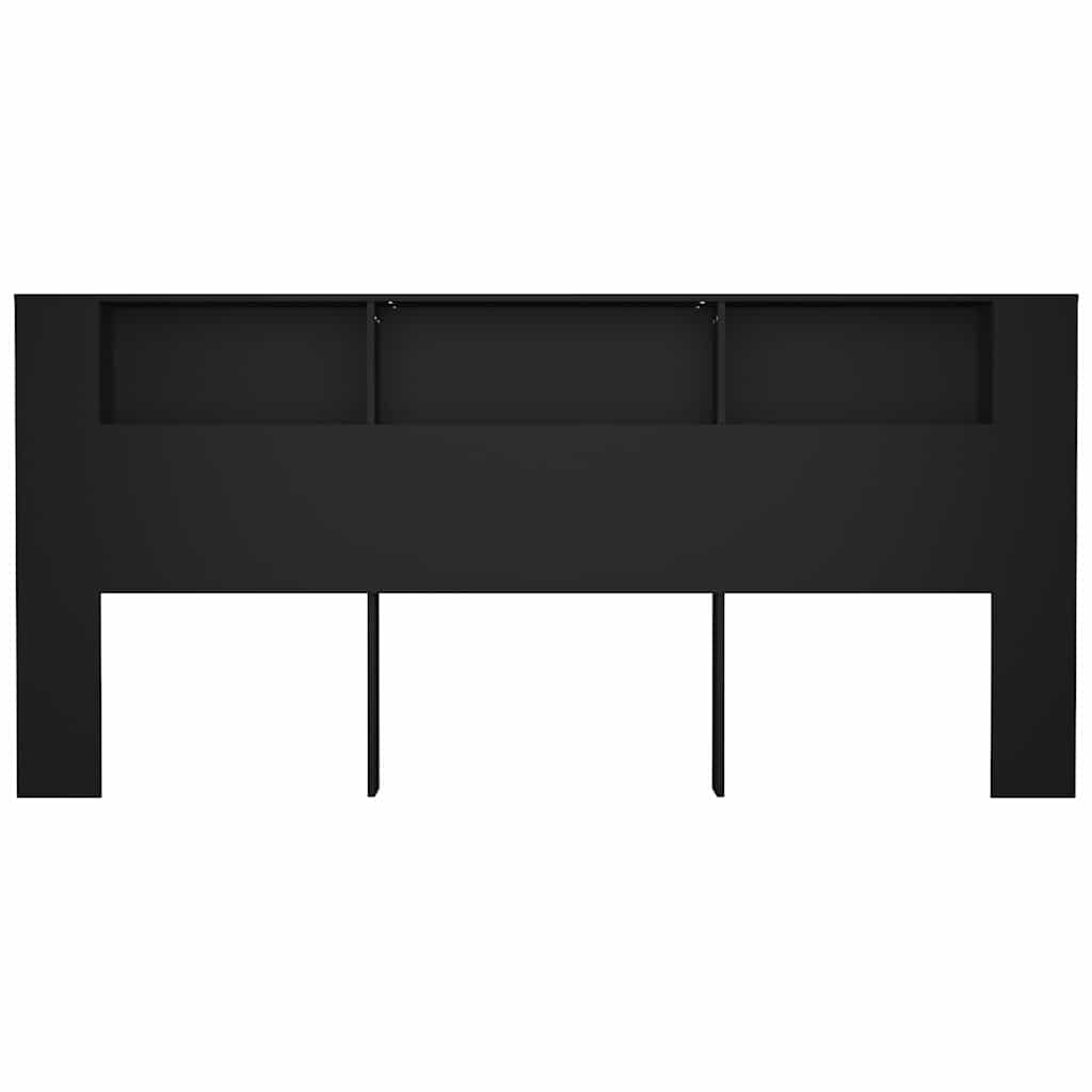 Headboard Cabinet Black 220x18,5x104,5 cm