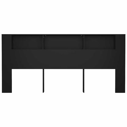 Headboard Cabinet Black 220x18,5x104,5 cm