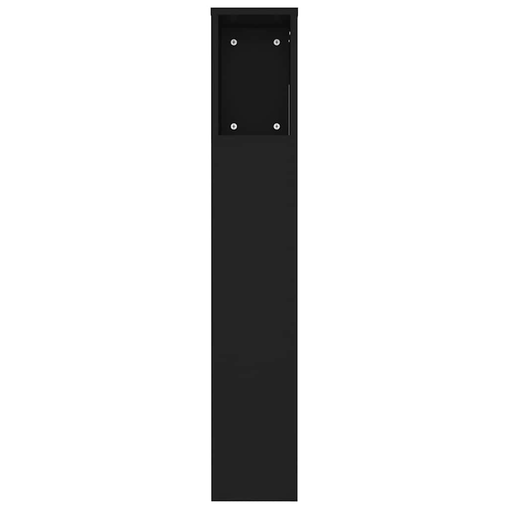 Headboard Cabinet Black 220x18,5x104,5 cm