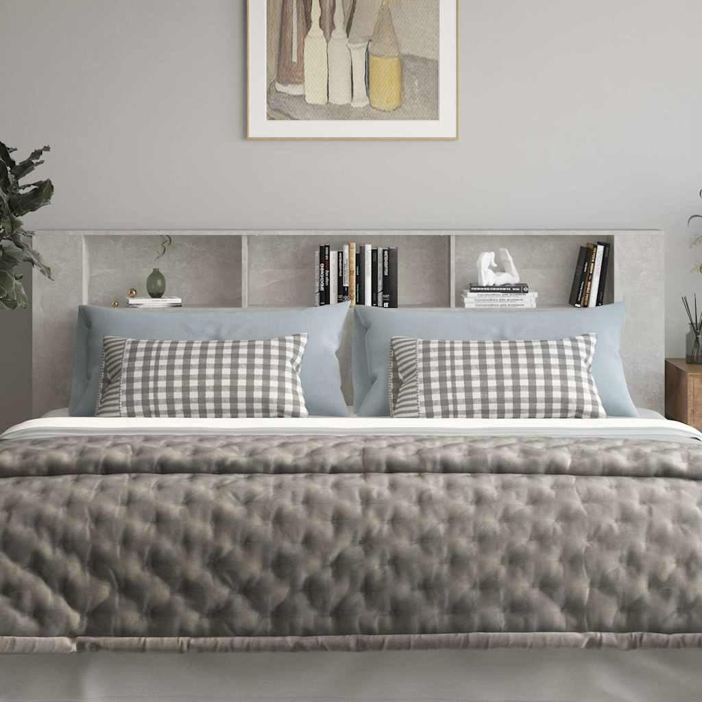 Headboard Cabinet Concrete Grey 220x18,5x104,5 cm