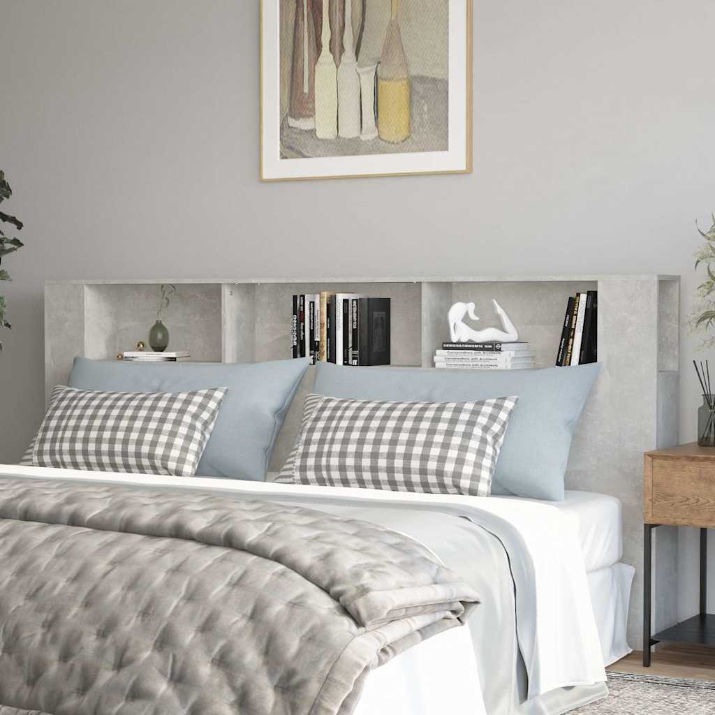 Headboard Cabinet Concrete Grey 220x18,5x104,5 cm