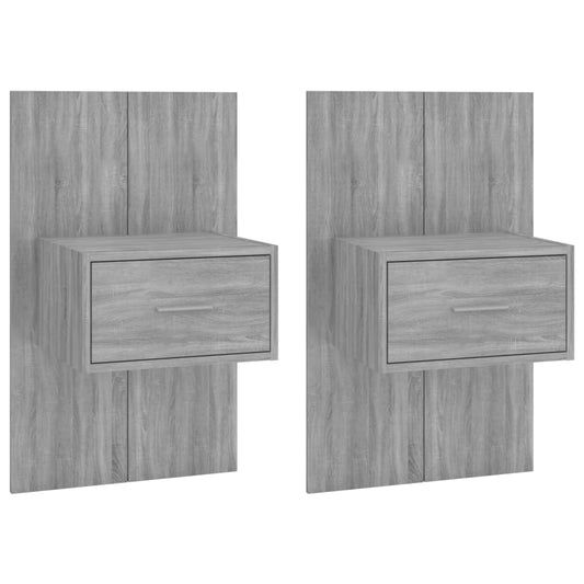 Wall-mounted Bedside Cabinets 2 pcs Grey Sonoma