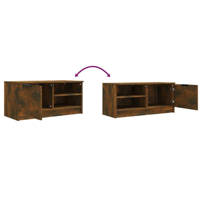 TV Cabinet Smoked Oak 80x35x36,5 cm Engineered Wood