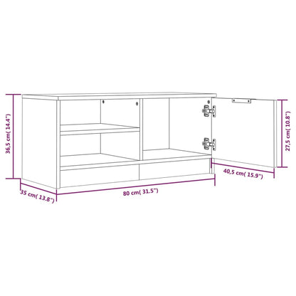 TV Cabinet Smoked Oak 80x35x36,5 cm Engineered Wood