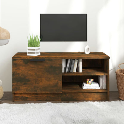 TV Cabinet Smoked Oak 80x35x36,5 cm Engineered Wood