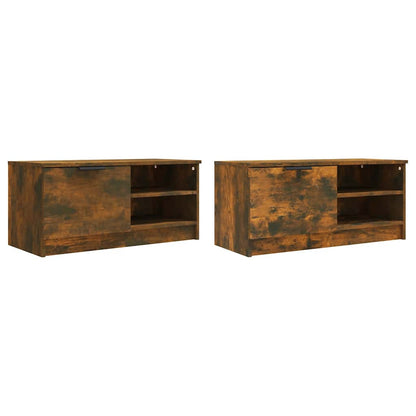 2 Piece TV Cabinet Set Smoked Oak 80x35x36,5 cm Engineered Wood