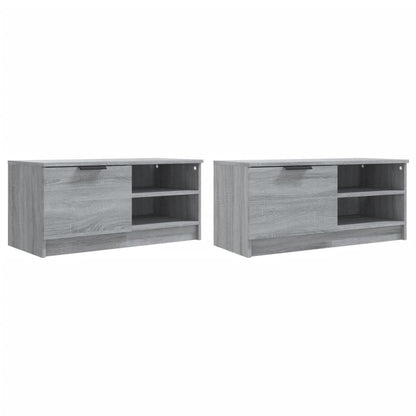 2 Piece TV Cabinet Set Grey Sonoma 80x35x36,5 cm Engineered Wood